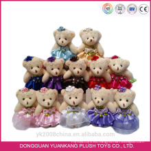 Venta al por mayor Valentine Animal Toy, 10cm Cute Mini Plush Mouse en vestido de novia